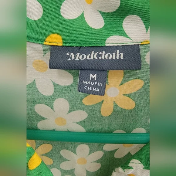 Modcloth Green Floral Midi Dress - Picture 2 of 4